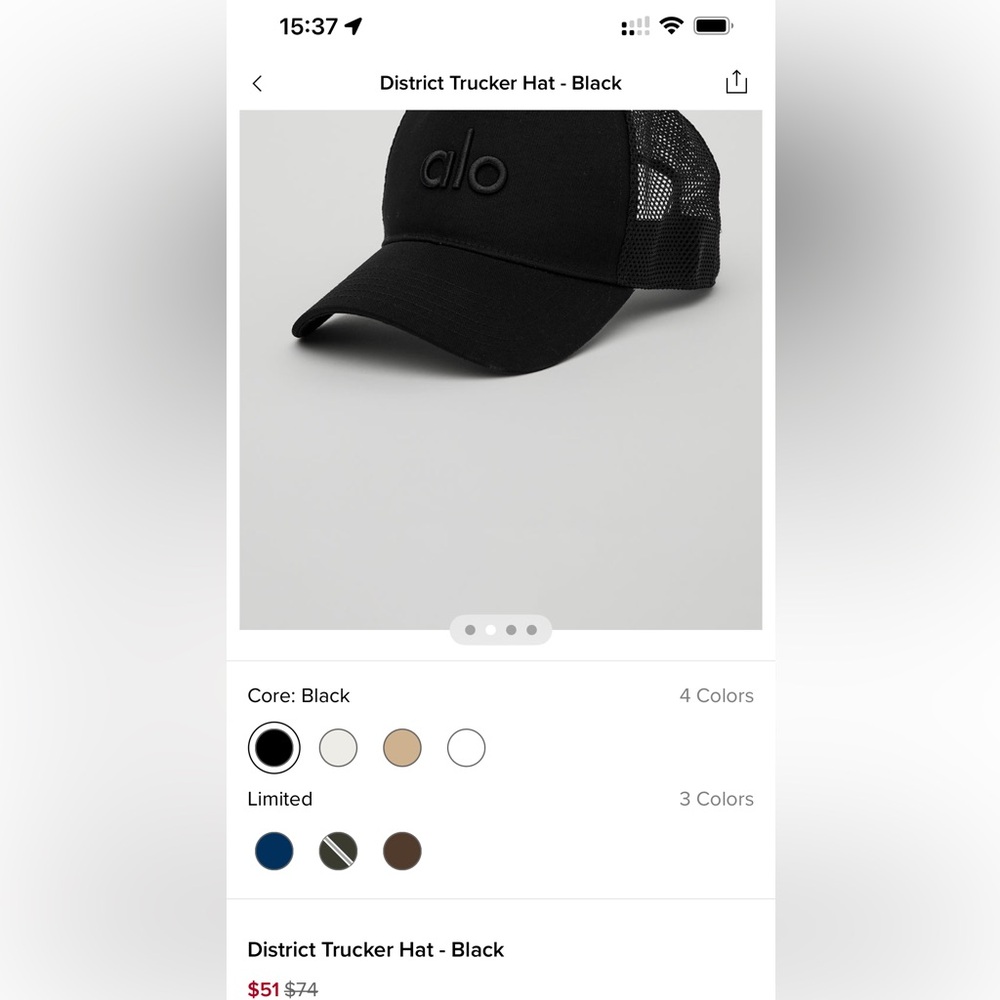 ALO Yoga Classic Black Trucker Hat